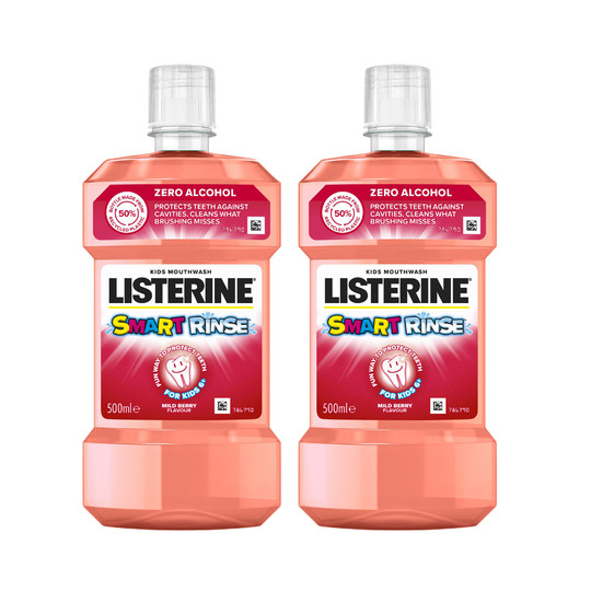 Listerine Smart Rinse Berry detská ústna voda 2×500 ml