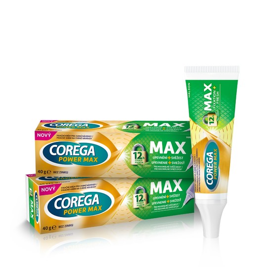 Corega Max Upevnenie+Sviežosť fixačný krém 2×40 g