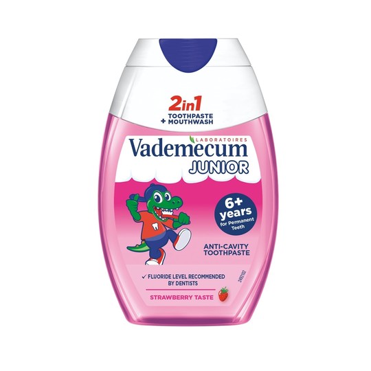 Vademecum Junior 2v1 Strawbery 6+ detská zubná pasta 75 ml