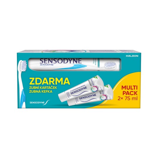 Sensodyne Complete Whitening zubná pasta 2×75 ml + zubná kefka