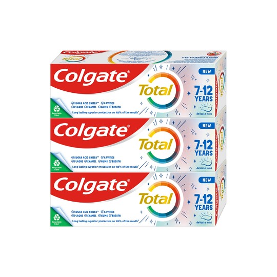 Colgate Total Junior 7-12 let detská zubná pasta 3×50 ml