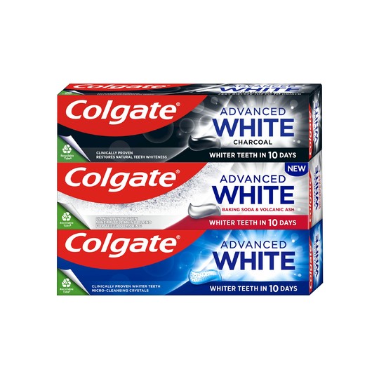 Colgate Advanced White Mix bielilaca zubná pasta 3×75 ml