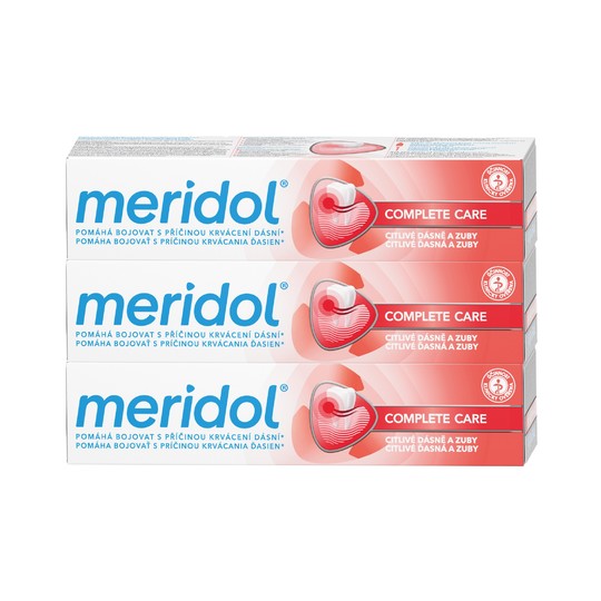 Meridol Complete Care citlivé ďasná a zuby zubná pasta 3x75 ml