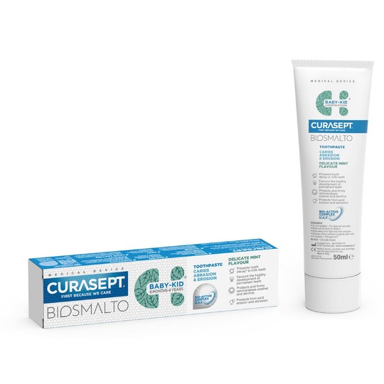 Curasept Biosmalto Baby-Kid Mint detská zubná pasta 50 ml