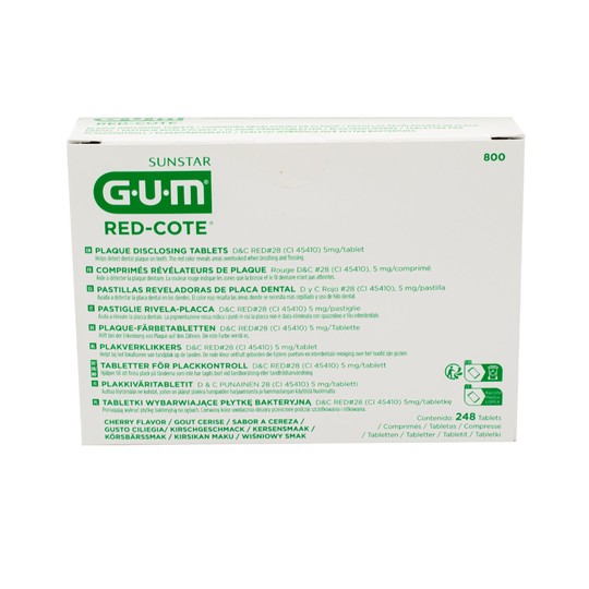 GUM Red Cote tablety na indikáciu zubného povlaku 248 ks