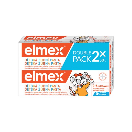 Elmex Kids 0–6 detská zubná pasta 2x50 ml