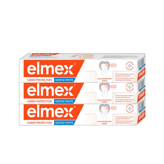 Elmex Caries Protection Gentle White zubná pasta 3×75 ml