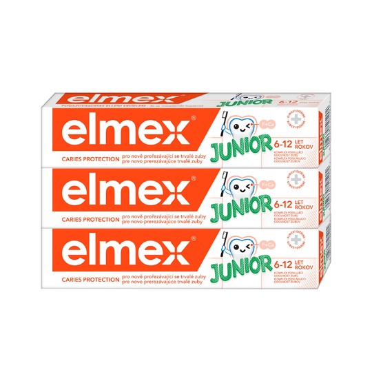 Elmex Junior 6–12 let zubná pasta 3x75 ml